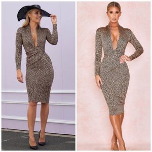 leopard print bandage dress